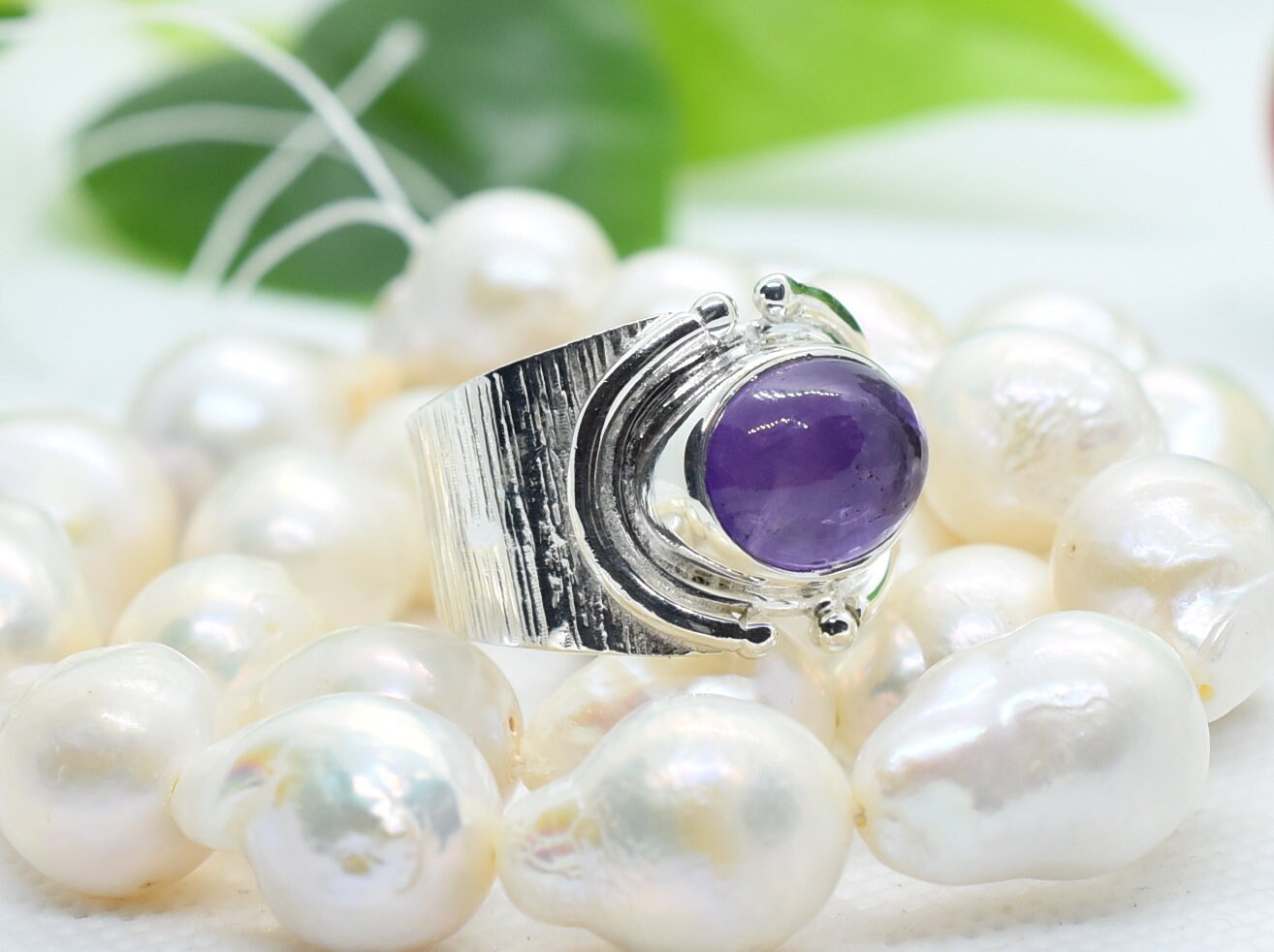 Amethyst Ring Size Code B 9 925 Sterling Silver, Handmade Ring, Statement Ring, Birthstone Ring, Ring, Women Dainty Gift