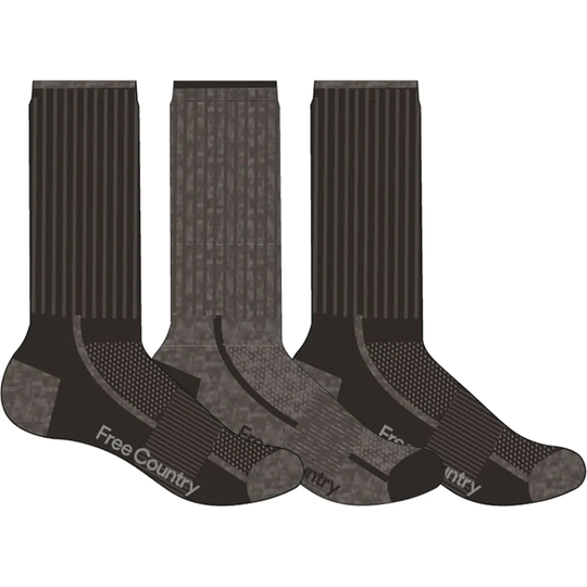 Free Country 3-Pack Men's Cotton Blend Crew Socks (Size 8 To 12) | FCM20078