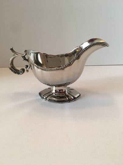 Vintage Silverplate Creamer ~ Beaded Rope Edge Shabby Chic Farmhouse