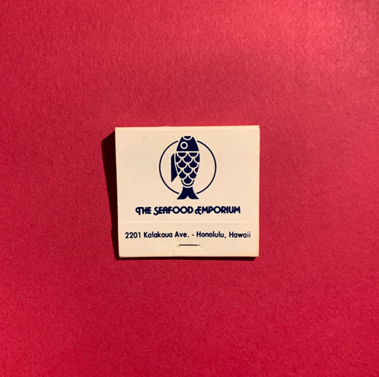 Vintage Matchbook, Seafood Emporium, Restaurant, Honolulu, Hawaii, with 30 Match Sticks, Free Ship in Usa