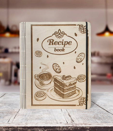 Wooden Recipe Book Personalized Cookbook Gift For Mom Recipe Book