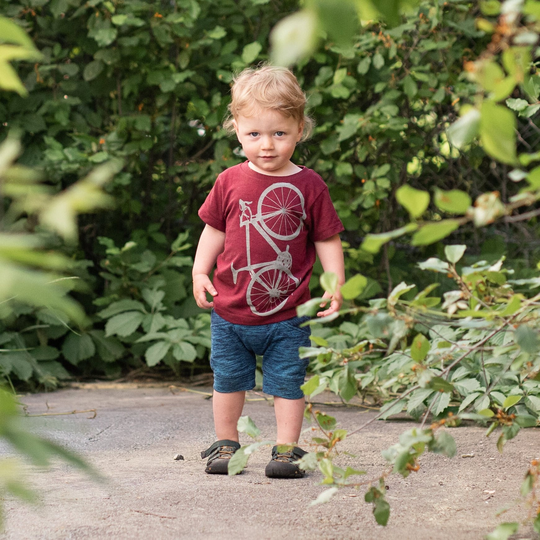Bicycle Tri-Blend T-Shirt, Infant & Toddler, Cranberry Tee