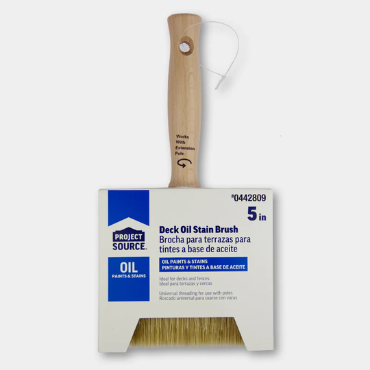 Project Source White Bristle 5-in Flat General Purpose Brush Natural Bristle- Polyester Blend Paint Brush Stainless Steel | LPS-06