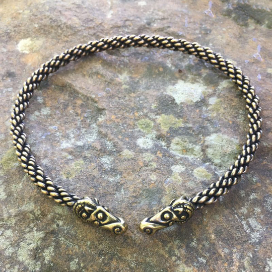 Celtic Ram Neck Torc - Medium Braid 8mm Braided Necklace Made in The Usa