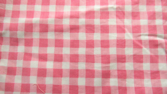 Pink Gingham Check Print Vintage Cotton Blend Fabric 38 Wide By 1 Yard Plus