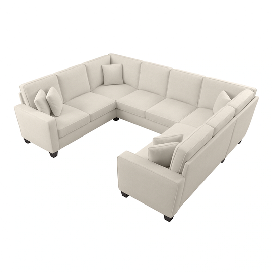 Bush Furniture Stockton Modern Cream Herringbone Fabric Polyester/Blend Sectional in Off-White | SNY112SCRH-03K