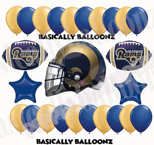 Super Bowl 2022 Los Angeles Rams Football Balloon Bouquet, Super Bowl Balloons