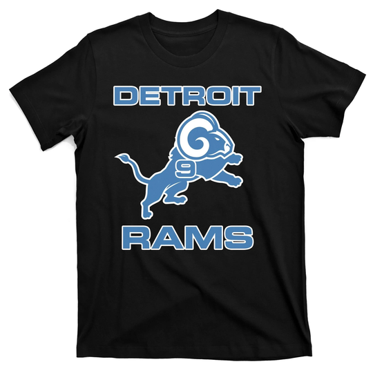 Detroit Rams Number 9 Funny Lions T-Shirt