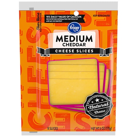 Kroger Medium Cheddar Cheese Slices - 6.0 oz