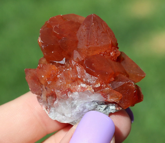 Ferruginous Red Quartz Crystal Cluster From Morocco 3.8 cm's