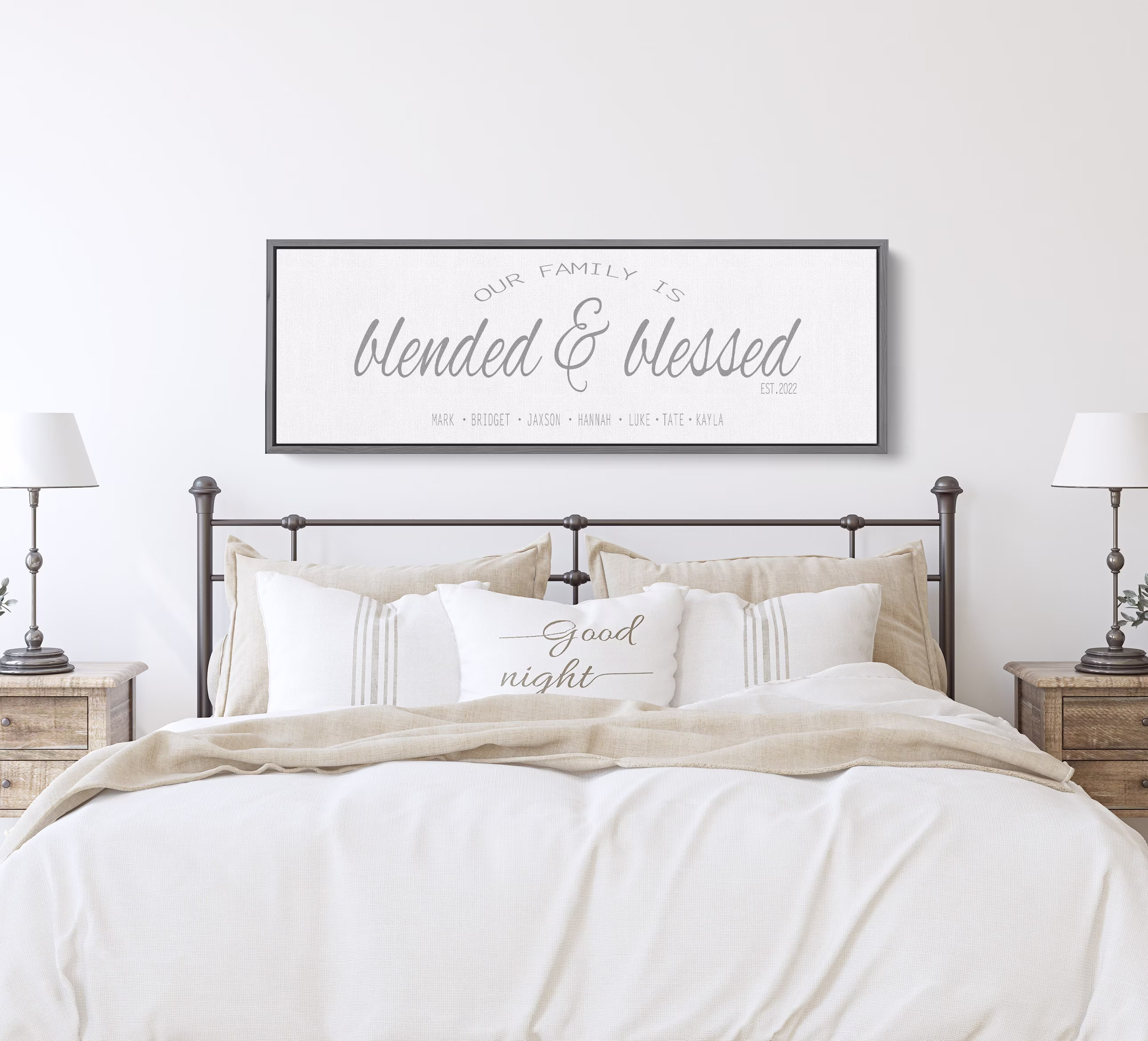 Blended & Blessed Family Established Sign | Anniversary Gift Wedding Personalized