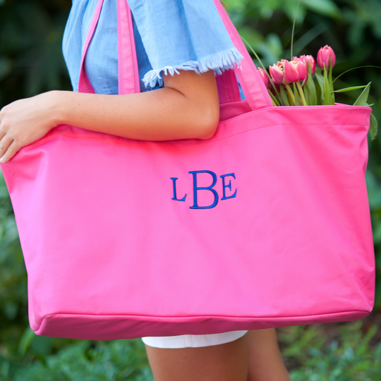 Personalized Hot Pink Ultimate Tote, Beach Cute Bag, Monogrammed Bag