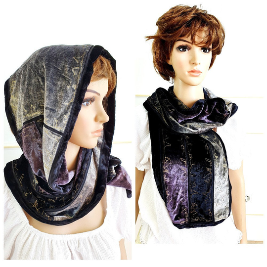 Women Accessories Skinny Shawl Scarf Hair For Abstract Gray Scarf Velvet