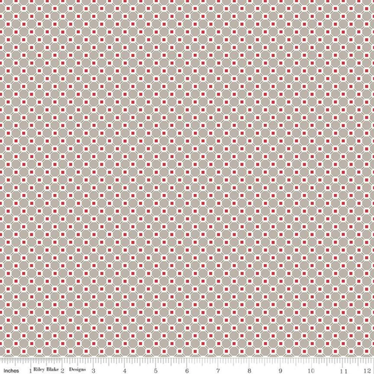 Sale Cook Book Kitchen Tile C11764 Pewter - Riley Blake Designs Lori Holt Geometric Lattice Quilting Cotton Fabric