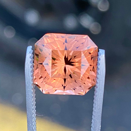 7.95 Ct Tourmaline, Orange Color, If Clean Clarity, Octagon Fancy Cut Gemstone