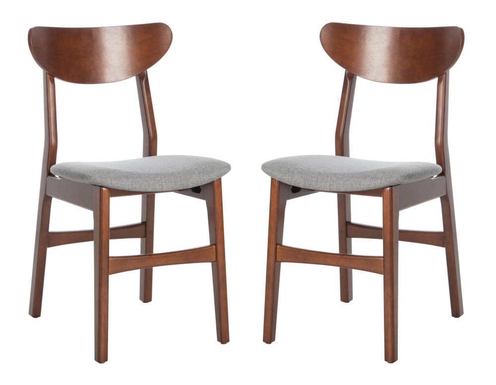 Safavieh Set of 2 Lucca Casual Polyester/Polyester Blend Upholstered Side Chair (Wood Frame) in Brown | DCH1001E-SET2