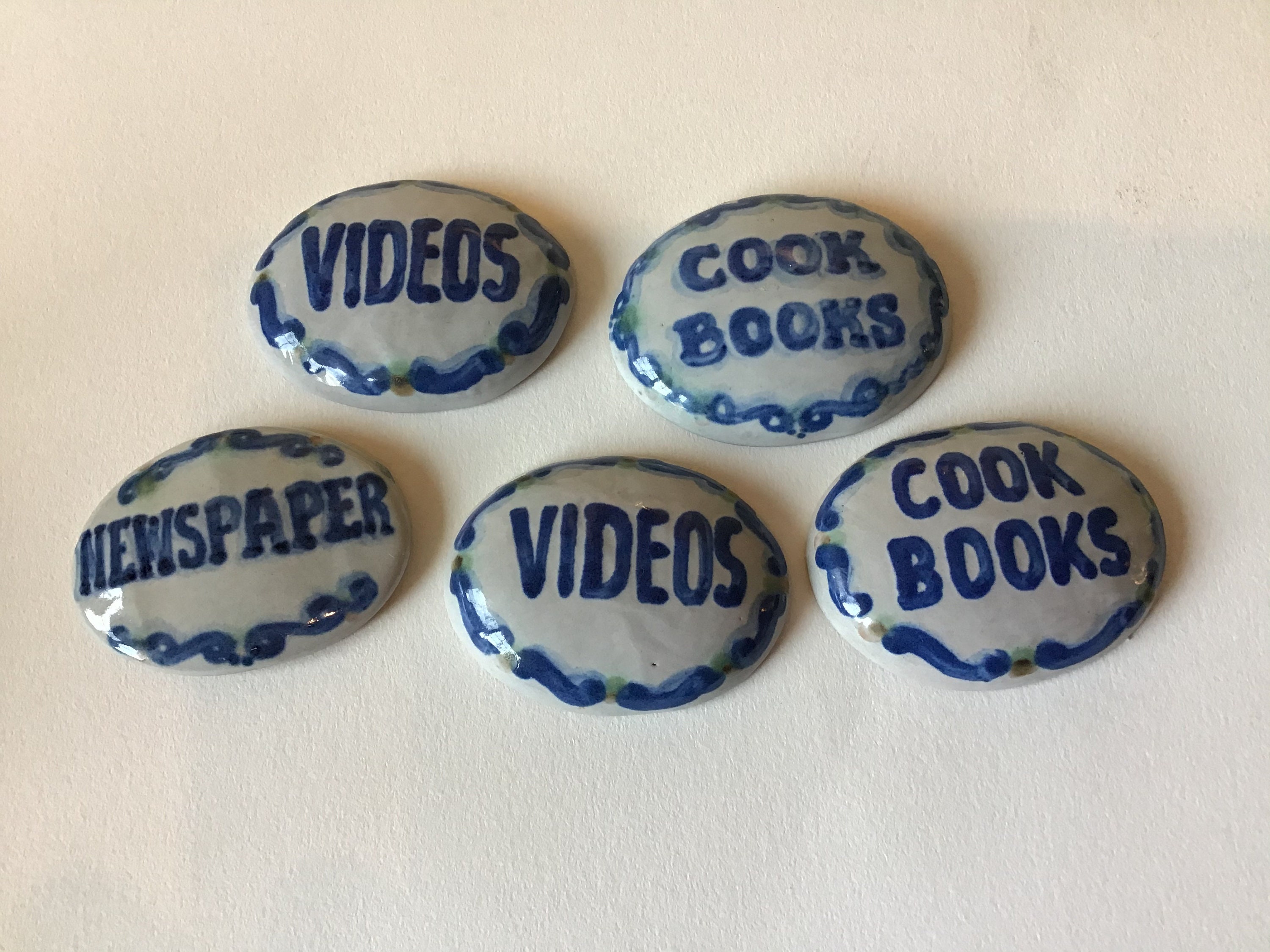 Lot Of Five M A Hadley Art Pottery Signs Tags Plates Cook Book Videos Newspapers