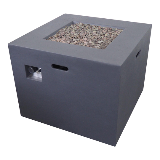 Square Dark Gray Lightweight Concrete Banzi Gas Fire Pit by World Market