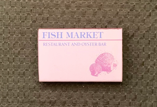 Vintage Matchbook, Fish Market Restaurant & Oyster Bar, Littleton, Colorado, Matchbox, with Wooden Match Sticks, Free Ship in Usa