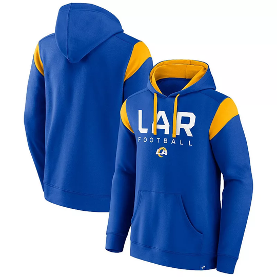 Men's Fanatics Branded Royal Los Angeles Rams Call The Shot Pullover Hoodie, Size: 3XL, Blue