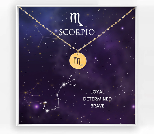 Scorpio Necklace - Astrology, Star Dainty Necklace, Scorpio Charm, Pendant, Zodiac