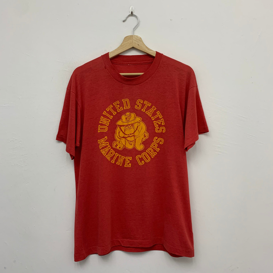 Vintage 80S Paper Thin United States Marine Corps Usmc Tshirt Size Medium