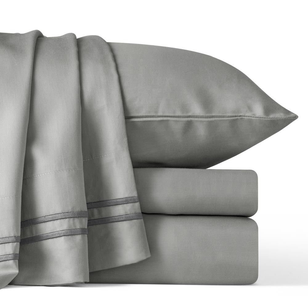 Subrtex Super Soft 300 Thread Count Cotton Tercel Blend Sheet Set, Twin, Light Gray | SBTQS3T-LG