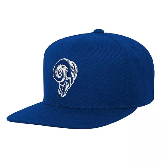 Youth Mitchell & Ness Royal Los Angeles Rams Gridiron Classics Ground Snapback Hat, Blue