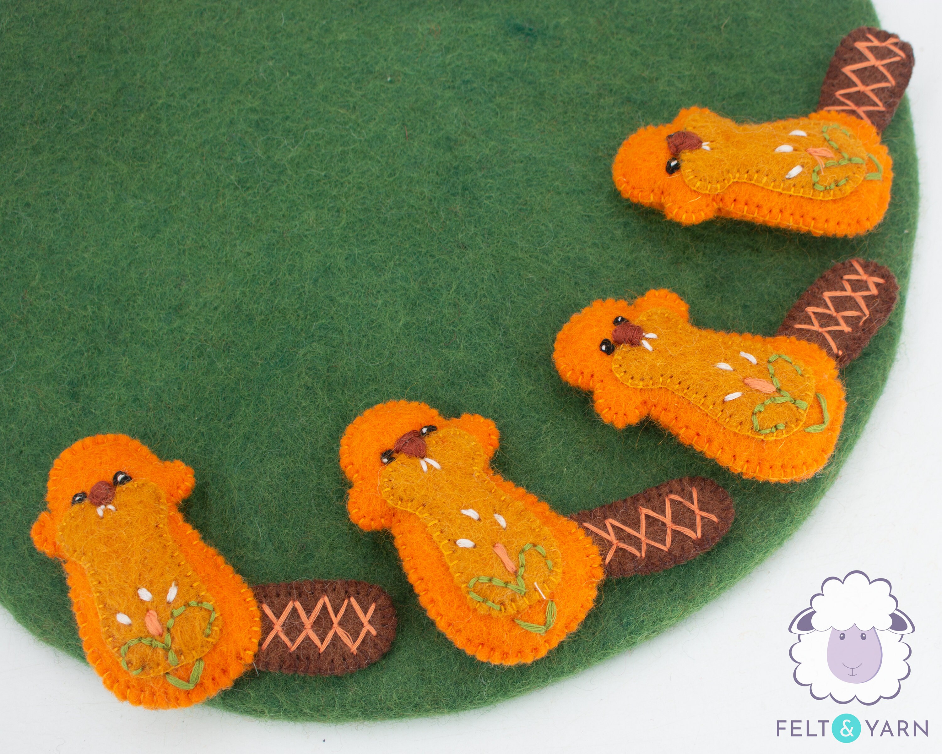 7cm Wool Felt Mini Beaver Hand Felted Educational Animal Toy & Handmade Adorable Decor Miniature Collection Fair Trade