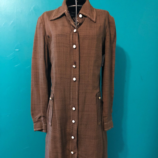 1960S Brown Silk Blend Coat