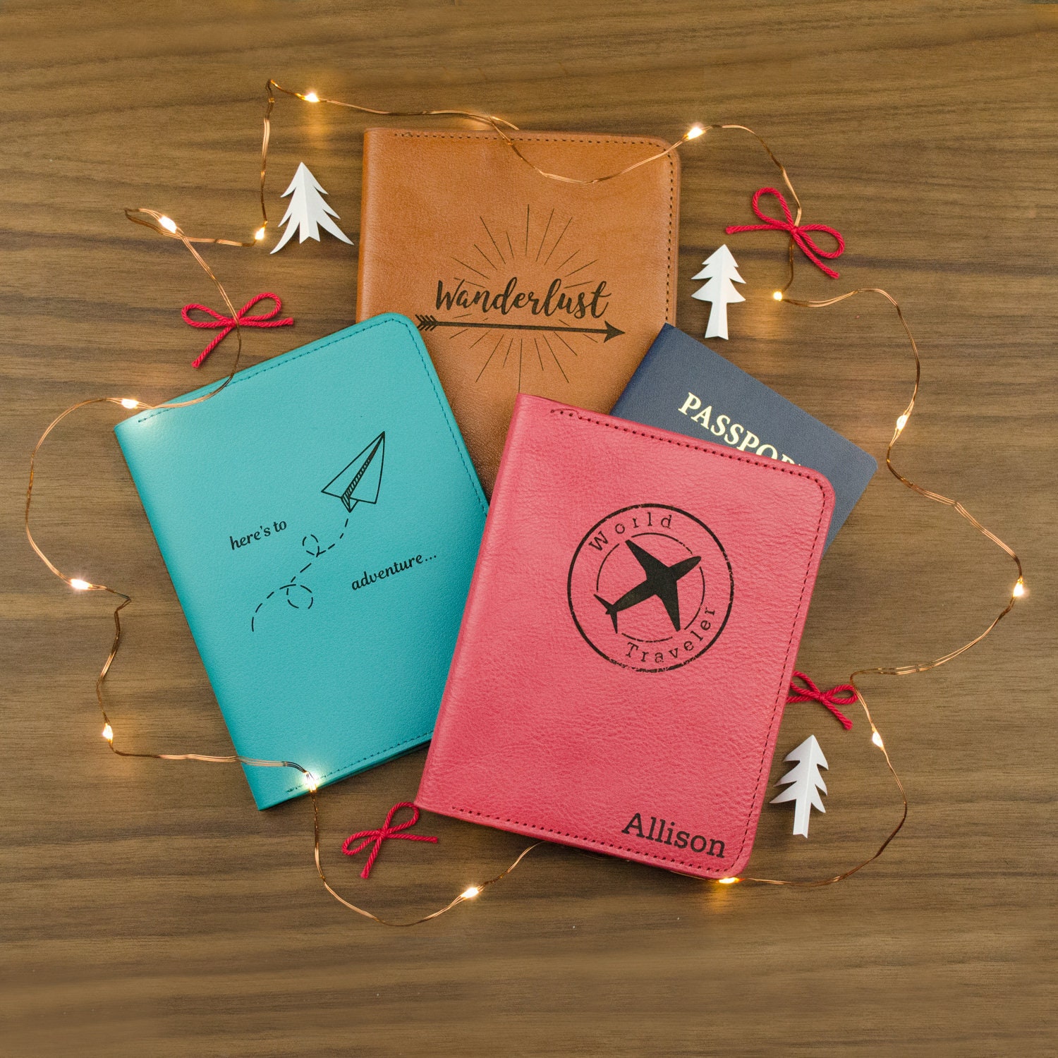 Personalized Genuine Leather Passport Holder Engraved Cover 3rd Anniversary Gift For Her Or Him Custom Travel Wallet Sleeve