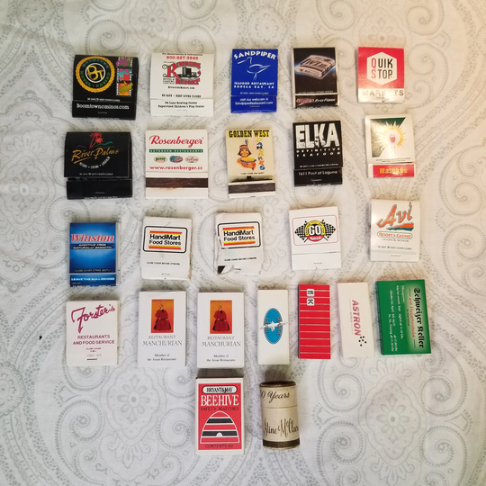 Vintage Matchbook Lot Wax Matches Contemporary Restaurants Hotels Motels Various Convenience Stores Gas Stations Advertisements Casinos