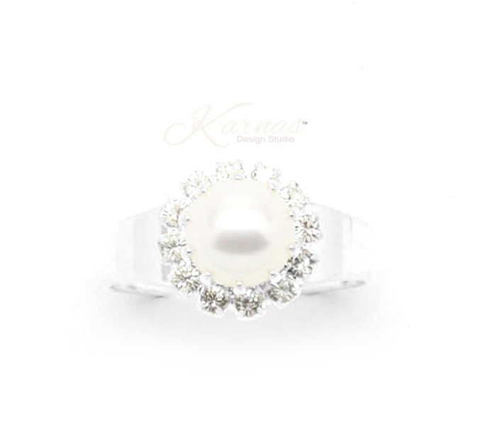 Spring Bride 2019 8mm Adjustable Halo Ring Crown Setting K.d.s. Premium Crystal Shiny Silver Karnas Design Studio Free Shipping