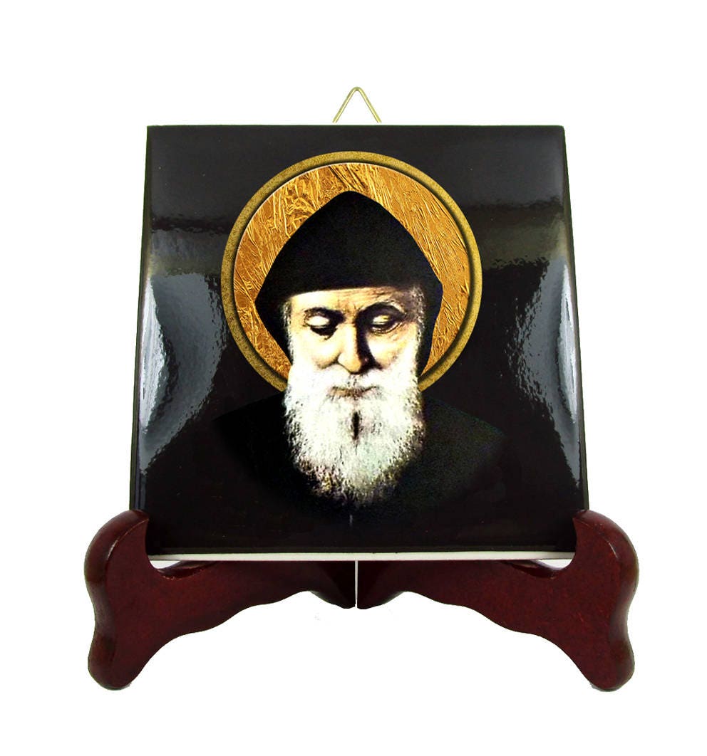 Saint Charbel Makhluf - Christian Icon On Tile Spiritual Gift Catholic Church Maronite Sharbel Maklouf St Religious
