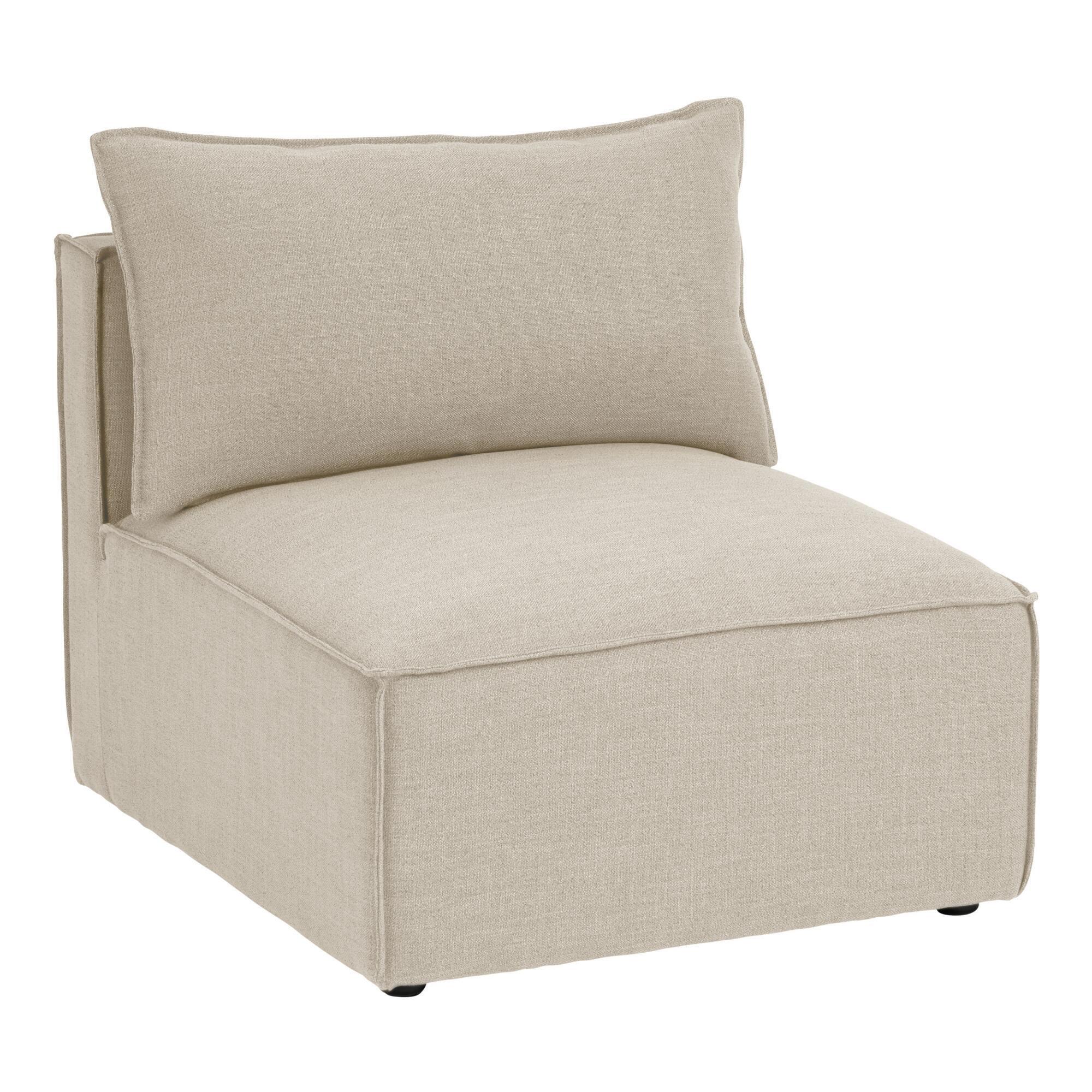 Oatmeal Tyson Modular Sectional Armless Chair: Natural by World Market