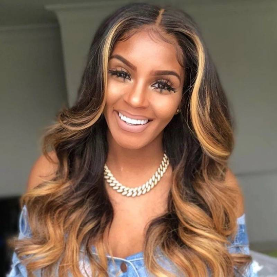 Best Quality 180 Density 13x4, 4x4, T-Part Options 1B/Ombre Brazilian Human Hair Body Wave Wigs