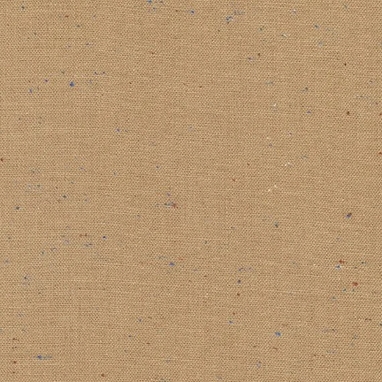 Price Per 1/2 Yard - E134-1237 Mocha From Essex Speckle Y/D Linen Cotton Blend Robert Kaufman Yarn Dyed