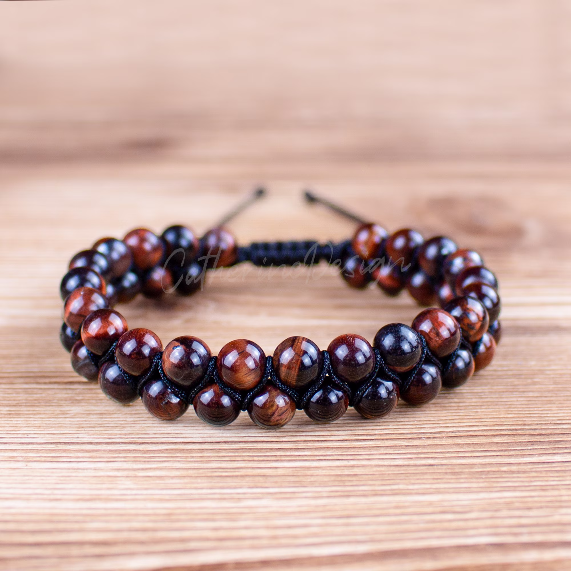 Red Tiger's Eye Bracelet-Healing Balancing Calming Crystal Bracelet-Spiritual Protection Meditation Anxiety Stress Relief Bracelet