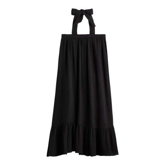 Black Textured Ruffle Convertible Skirt Dress - Large by World Market