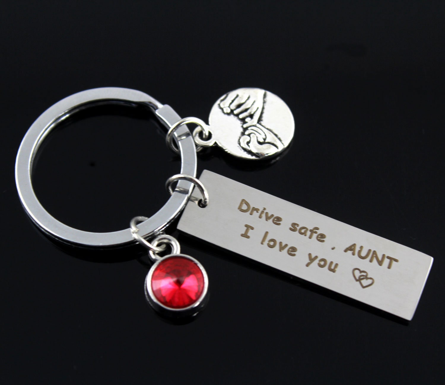 Drive Safe Aunt, I Love You Keychain, Birthday Gift For Her, I Keychain, Stainless Steel Keychain, Personalized Key Chain