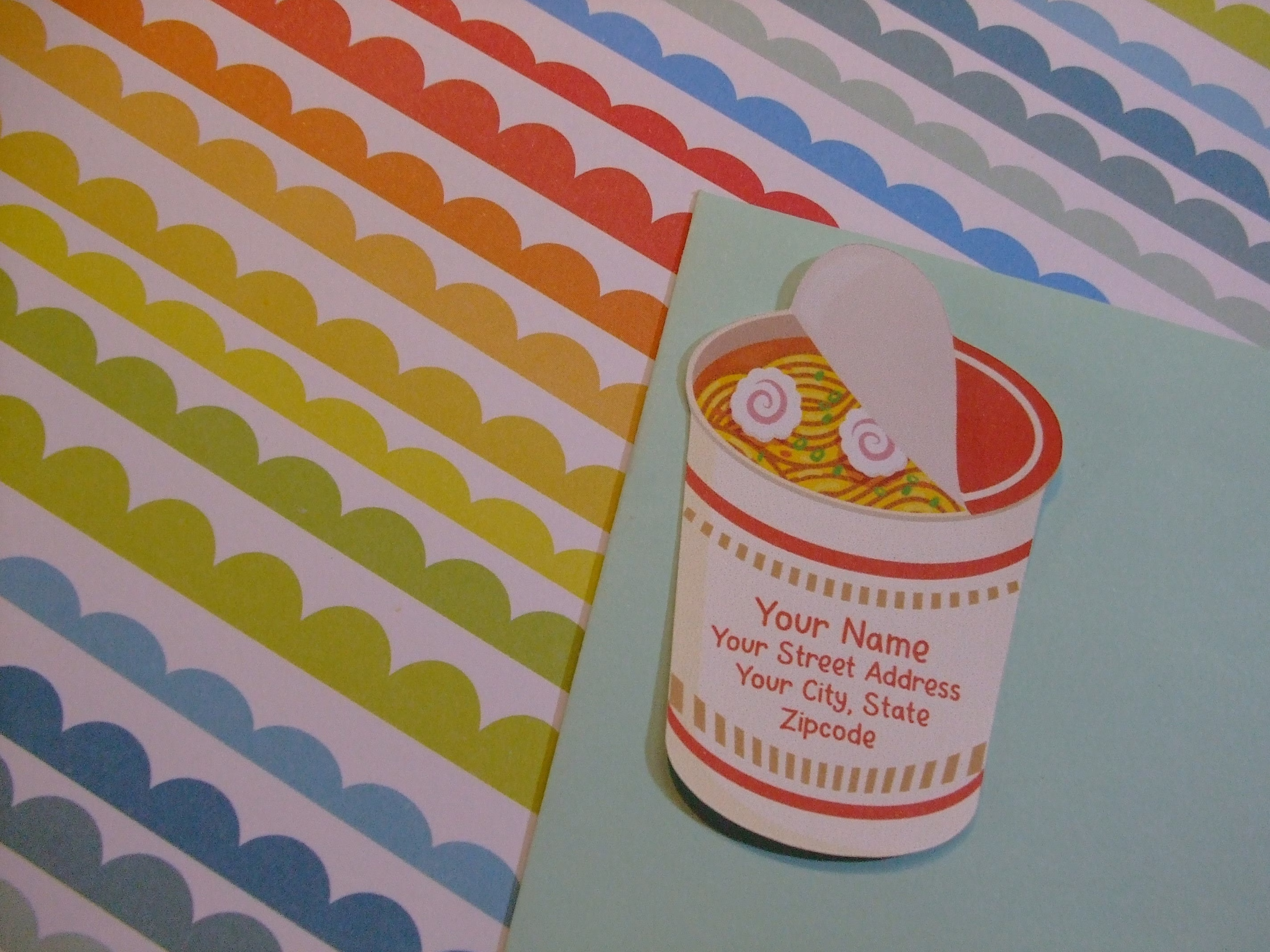 Custom Address Labels - Cup Of Noodles {Set 24}