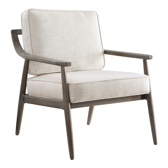 Rustic Wood and Linen Mid Century Murray Chair: Natural by World Market