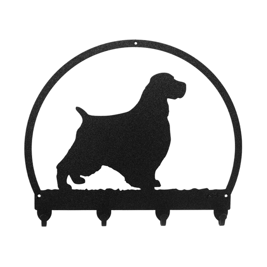 English Springer Spaniel Black Metal Key Chain Leash Holder Hanger