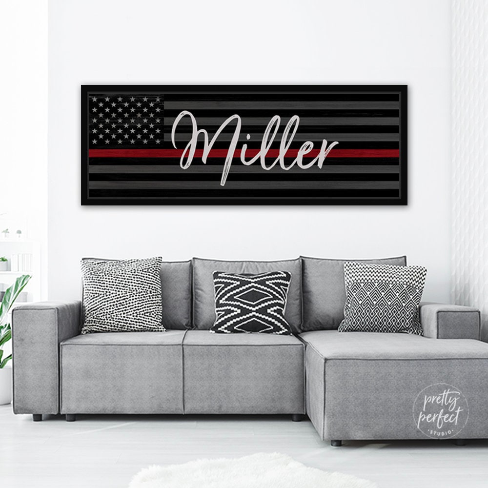 Firefighter Graduation Gift | Personalized Fireman Thin Red Line For Fire Chief Custom Sign