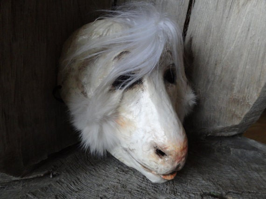 Halloween Mask, Goat Ram Mask, Sheep Paper Mache Animal Head Mask