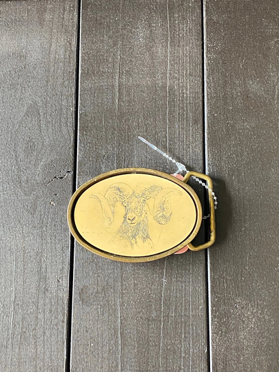 Ram Belt Buckle, Brass Custom Cowboy Free USA Shipping