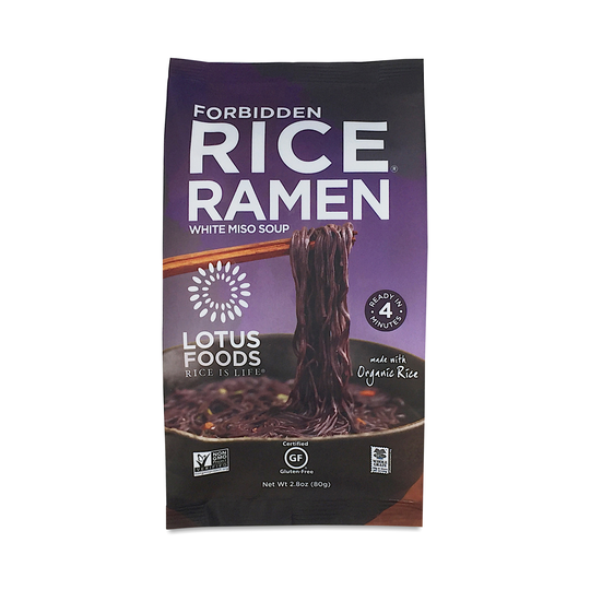2-Pack Lotus Foods Forbidden Rice Ramen with White Miso Soup 2.8 oz bag