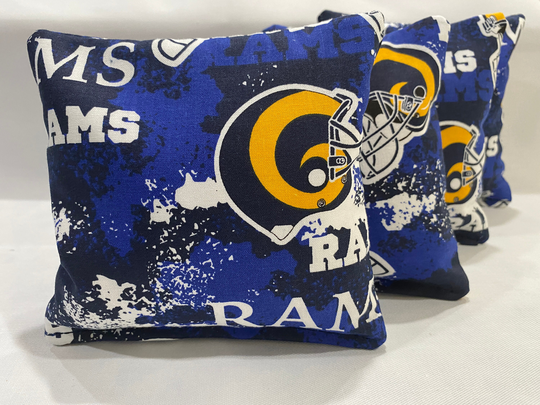 Los Angeles Rams 4 Cornhole Bags Bean Toss Print 2 Sides