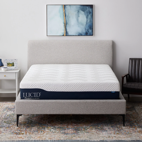 LUCID Comfort Collection Gel and Aloe Vera 12-in Twin Extra Long Hybrid Memory Foam/Coil Blend Mattress in a Box in White | LUCC12TX38GH