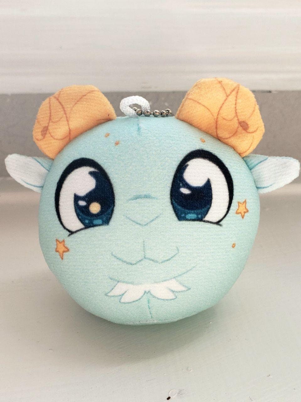 starry Ram Squishy Ball Keychain Charm